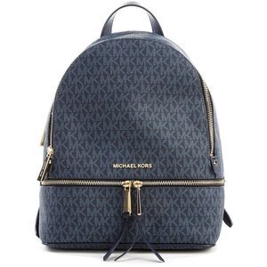 Michael Kors Rhea Medium Blue Logo Backpack